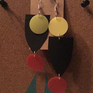 Dangle long multi colors earrings